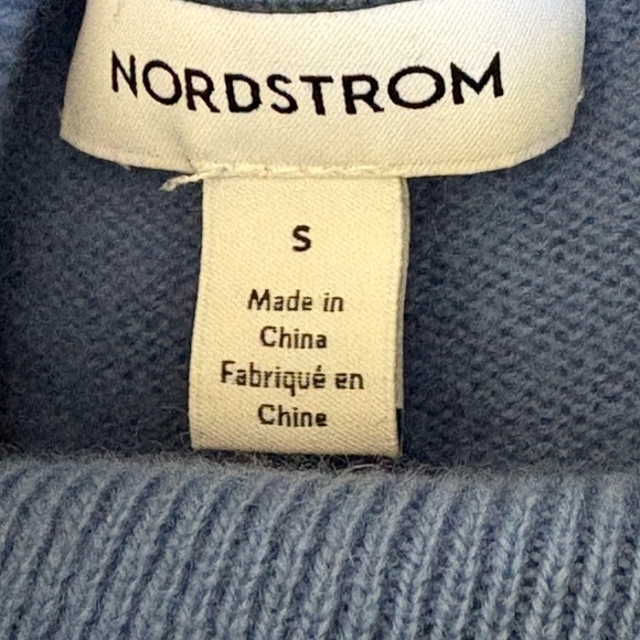 Nordstrom 100% Cashmere Vibrant Blue Turtleneck Sweater - Picture 3 of 4